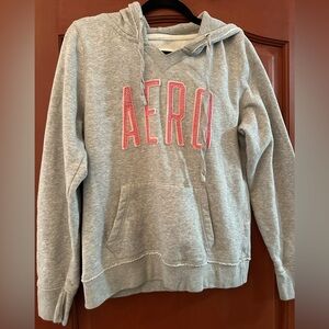 Gray Hoodie with Pink Aero Logo